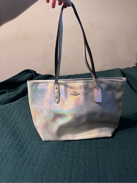 Coach Handbags - Coach Iridescent Tote - Pearl Sheen